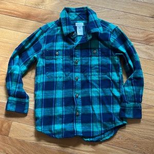 Carters size 4 long sleeve plaid shirt flannel button down